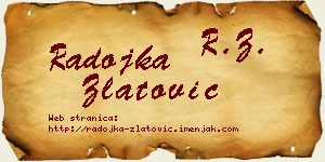Radojka Zlatović vizit kartica